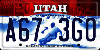 UT license plate A673GO