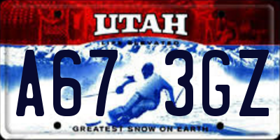 UT license plate A673GZ