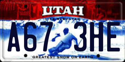 UT license plate A673HE