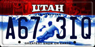 UT license plate A673IQ