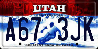 UT license plate A673JK