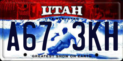 UT license plate A673KH