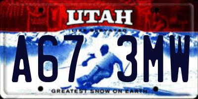 UT license plate A673MW