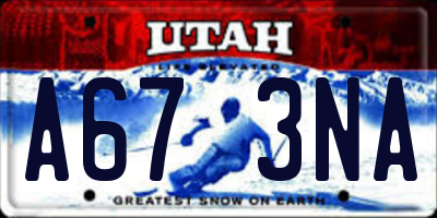 UT license plate A673NA