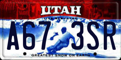 UT license plate A673SR
