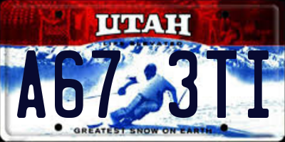 UT license plate A673TI