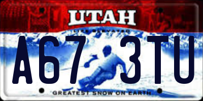 UT license plate A673TU