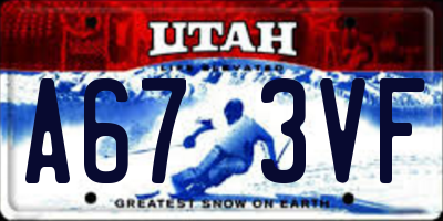 UT license plate A673VF