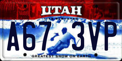 UT license plate A673VP