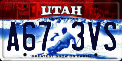 UT license plate A673VS