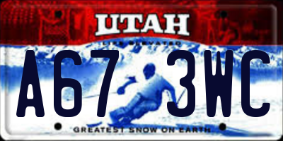 UT license plate A673WC
