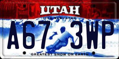 UT license plate A673WP