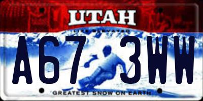 UT license plate A673WW