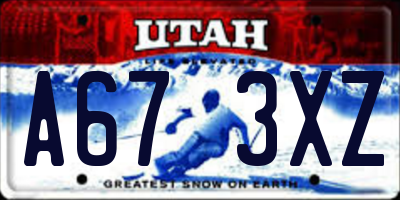 UT license plate A673XZ