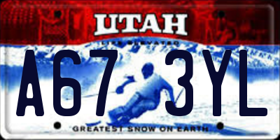 UT license plate A673YL