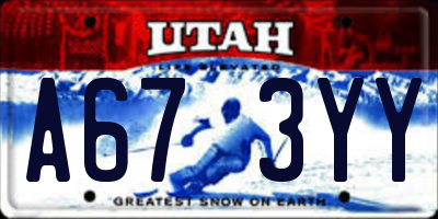 UT license plate A673YY