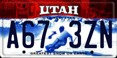 UT license plate A673ZN