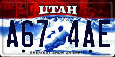 UT license plate A674AE