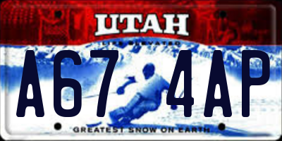 UT license plate A674AP