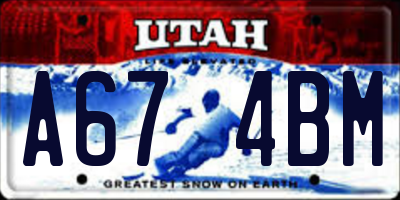 UT license plate A674BM