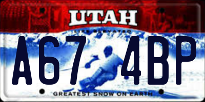 UT license plate A674BP