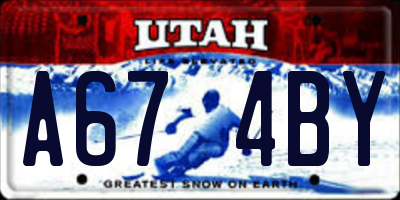 UT license plate A674BY