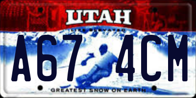 UT license plate A674CM