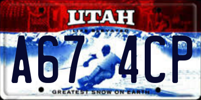 UT license plate A674CP