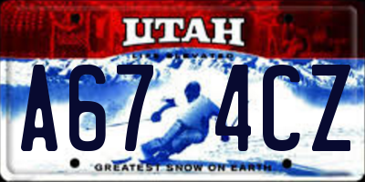 UT license plate A674CZ