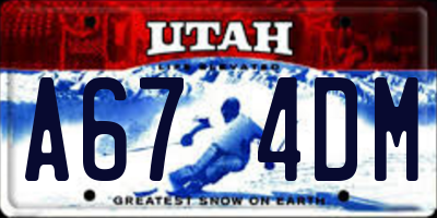UT license plate A674DM