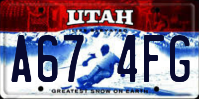 UT license plate A674FG