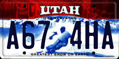 UT license plate A674HA