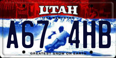 UT license plate A674HB