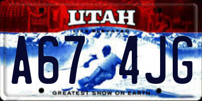 UT license plate A674JG