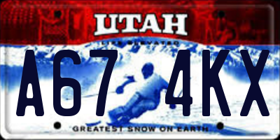 UT license plate A674KX