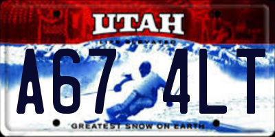 UT license plate A674LT