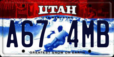 UT license plate A674MB