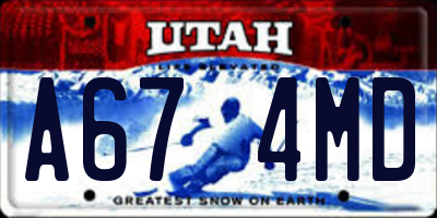 UT license plate A674MD