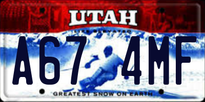 UT license plate A674MF