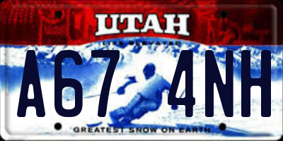 UT license plate A674NH