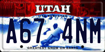 UT license plate A674NM