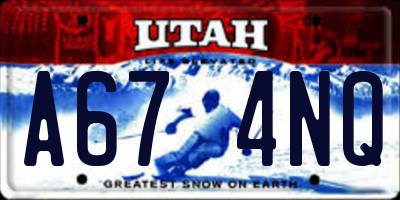 UT license plate A674NQ