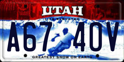 UT license plate A674OV