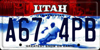 UT license plate A674PB