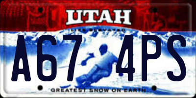UT license plate A674PS