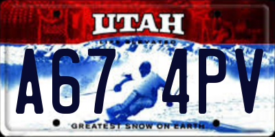 UT license plate A674PV