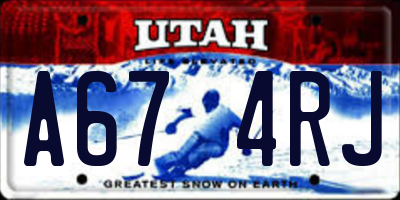 UT license plate A674RJ