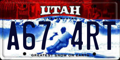 UT license plate A674RT