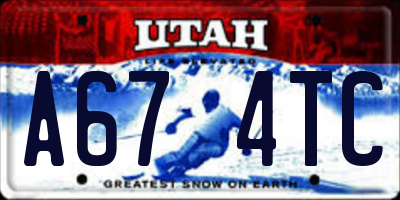 UT license plate A674TC