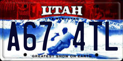 UT license plate A674TL